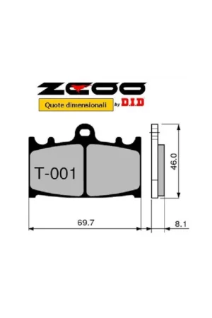 ZCOO T001 EX - 2 COPPIE PASTIGLIE FRENO RACING PER DISCO STANDARD SUZUKI 600 750 GSX-R KAWASAKI 1000 KLZ VERSYS Prezzo Basso