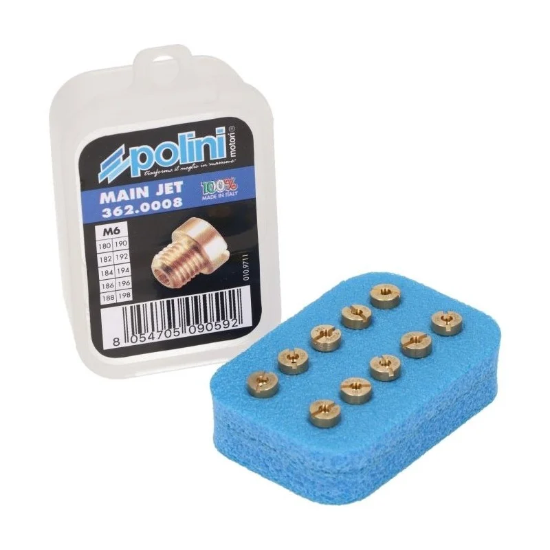 362.0008 SET 10 GETTI POLINI PER CARBURATORE DELL'ORTO 6 mm. 180/198 INCREMENTO 2 Promozione