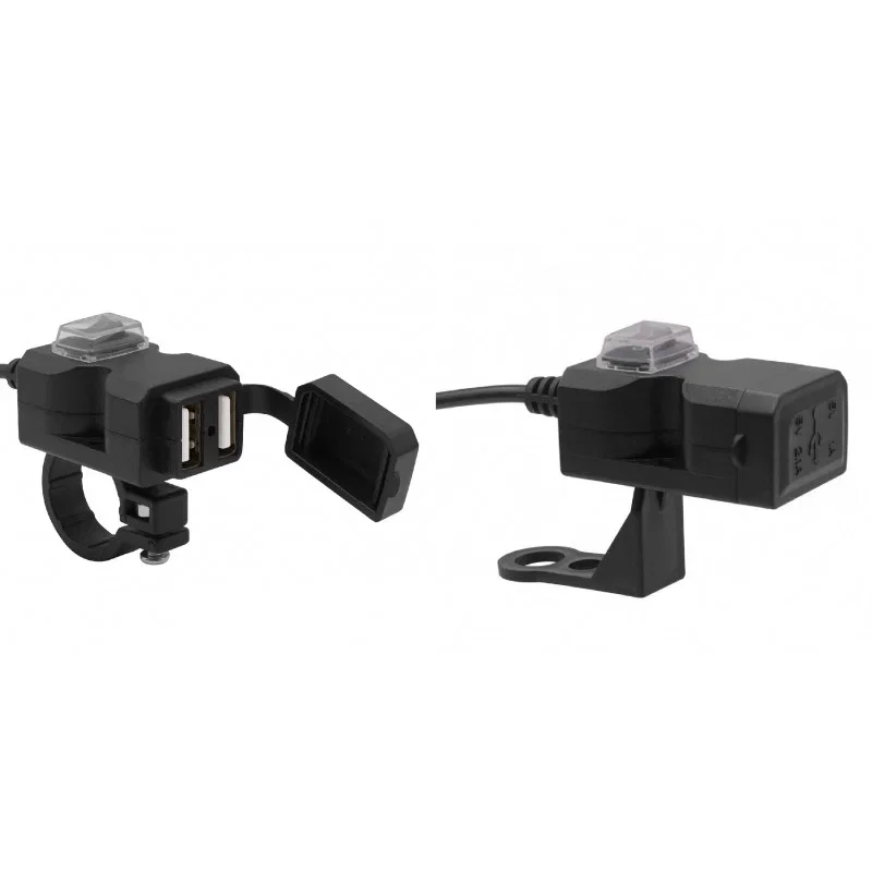 Presa USB moto doppia porta 3.1A 5V - ABS nero impermeabile Forbikes Spedizione Gratuita