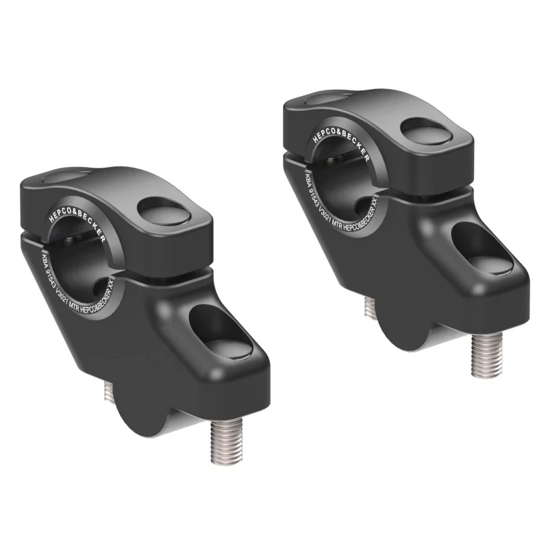 Ultime Pezzi Hepco e Becker 42409680001 Rialzo manubrio offset per Honda VFR 800 X Crossrunner dal 2011 al 2014, 30mm su, 21mm indietro - ner