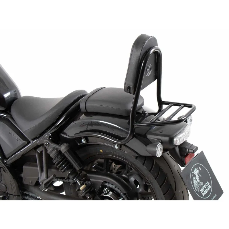 Promozione Esclusiva Hepco Becker 6129557 00 01 Sissybar con portapacchi posteriore nero tipo tubolare per Honda CMX 1100 Rebel / DCT / SE dal 2025