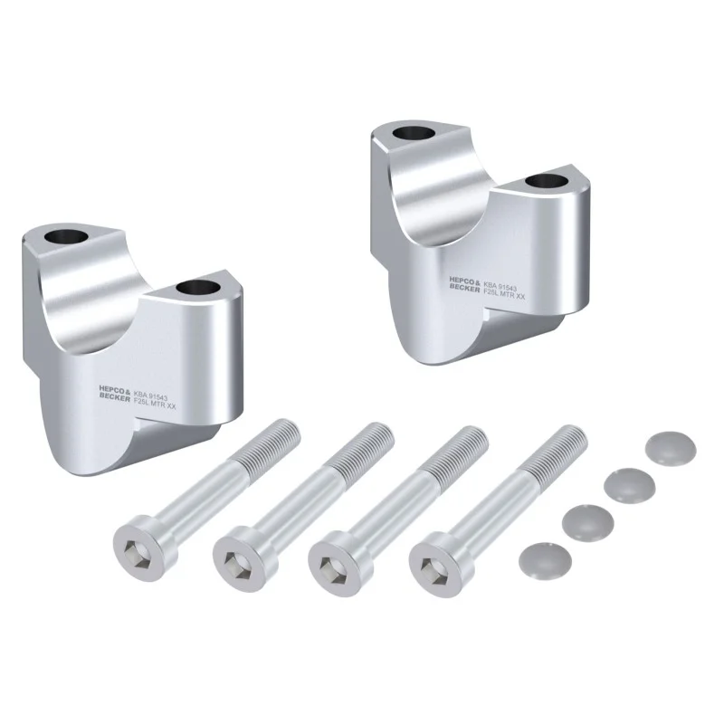 Hepco e Becker 42307122509 Riser Manubrio per KTM 1290 Super Duke R dal 2014 al 2019, 25mm - argento Ordina Subito