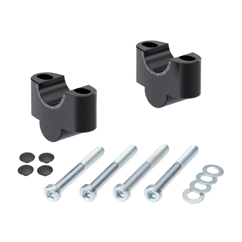 Hepco e Becker 42359702501 Rialzo manubrio 25 mm nero per Honda NC 750 S / DCT dal 2014 al 2020 Ultimissimo Modello