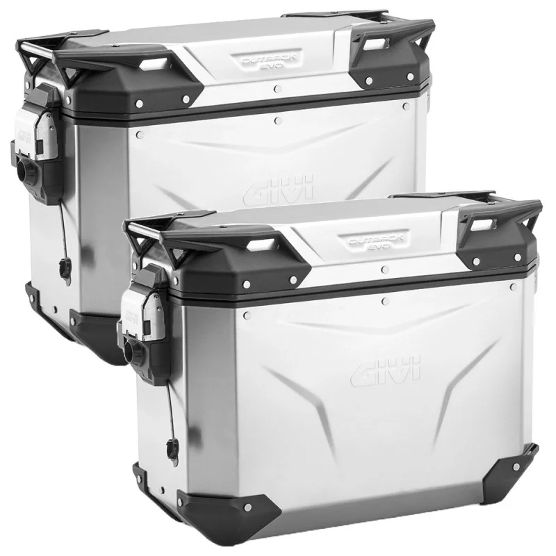Coppia valigie laterali in alluminio Givi Trekker Outback EVO 37 litri grigie A Buon Prezzo
