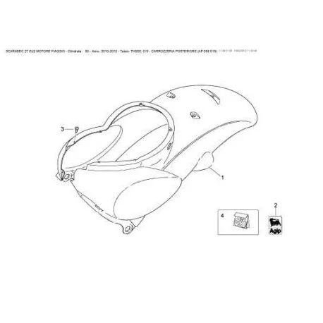 Offerta Speciale Codone Posteriore Completo Verniciato Bianco Originale Aprilia
