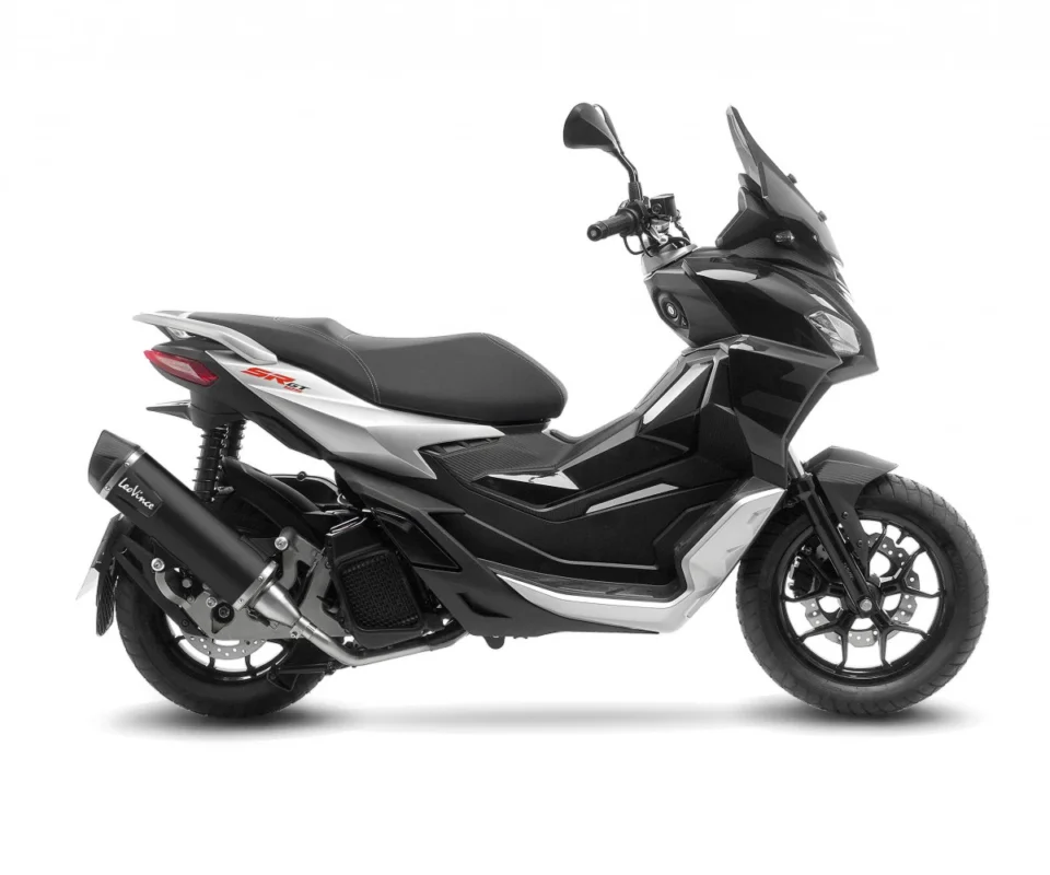 Terminale di scarico Leovince NERO Omologato ECE EURO 5 per APRILIA SR GT 125 / SPORTModelli dal 2022 al 2024 14084K Promozione Esclusiva