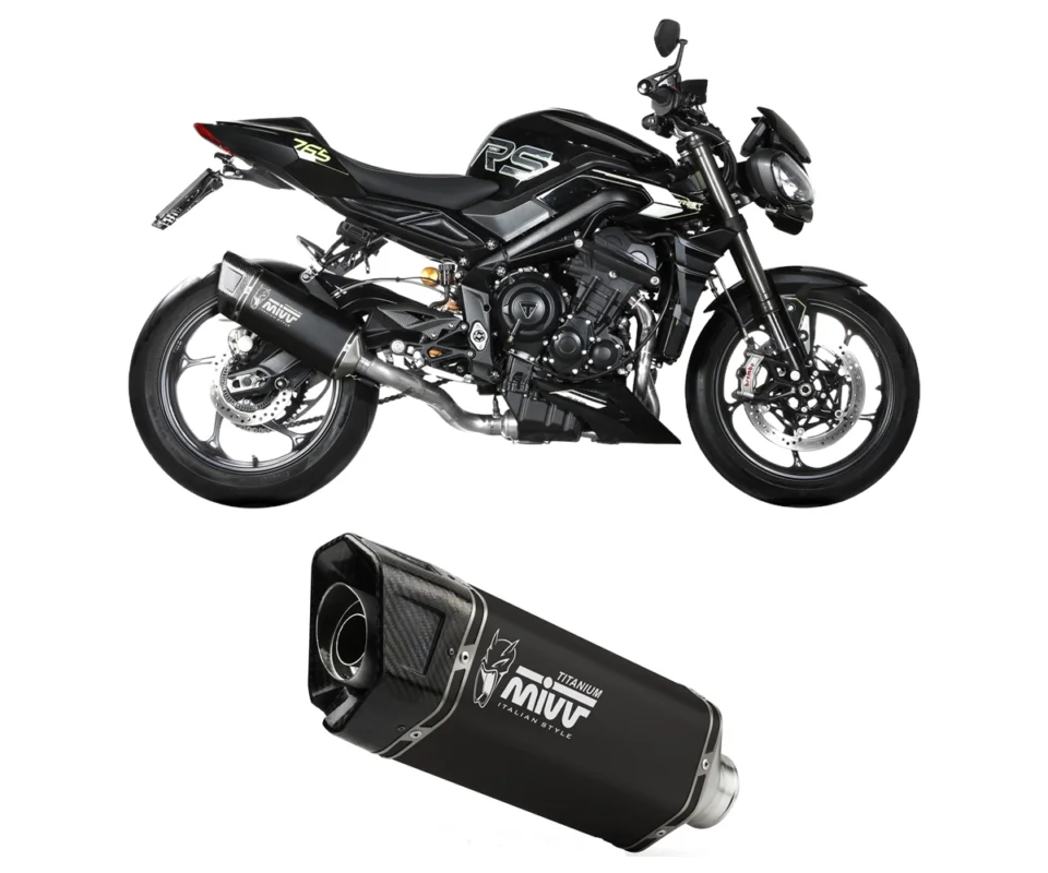 Scarico Completo Mivv SR-1 Titanio Nero per TRIUMPH STREET TRIPLE 765 R/RSModelli dal 2025 al 2026 T.030.LR1TB Ultimissimo Modello