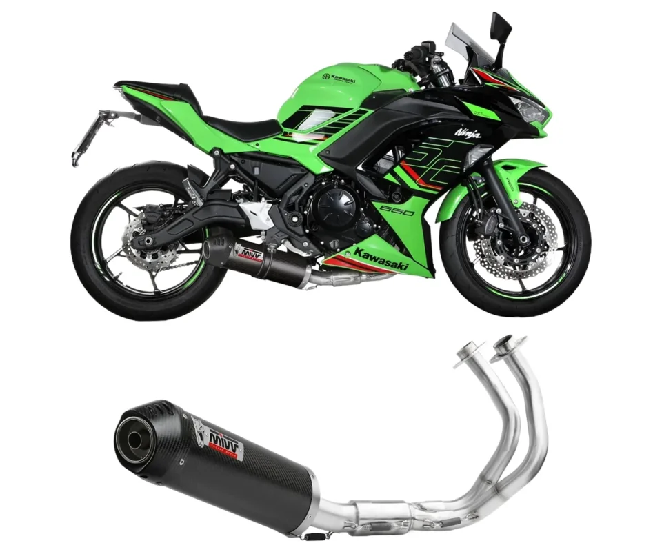 Scarico Completo Mivv OVAL Carbonio con coppa Carbonio per Kawasaki Ninja 650Modelli dal 2024 al 2026 K.057.K3C Sconto