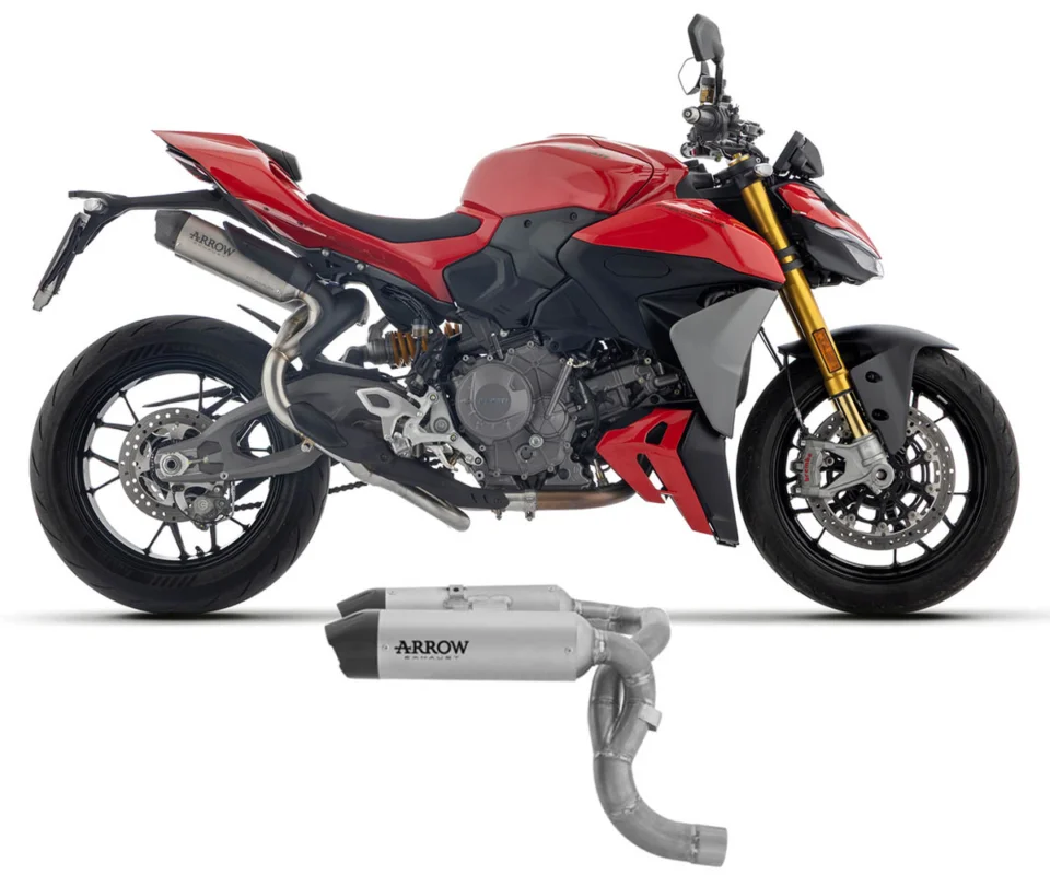 Terminali di scarico Arrow Round Sil Titanio Coppa in Carbonio Non Per Uso Stradale per Ducati Streetfighter V2 /SModelli dal 2025 al 2026 77004PR Solo Oggi