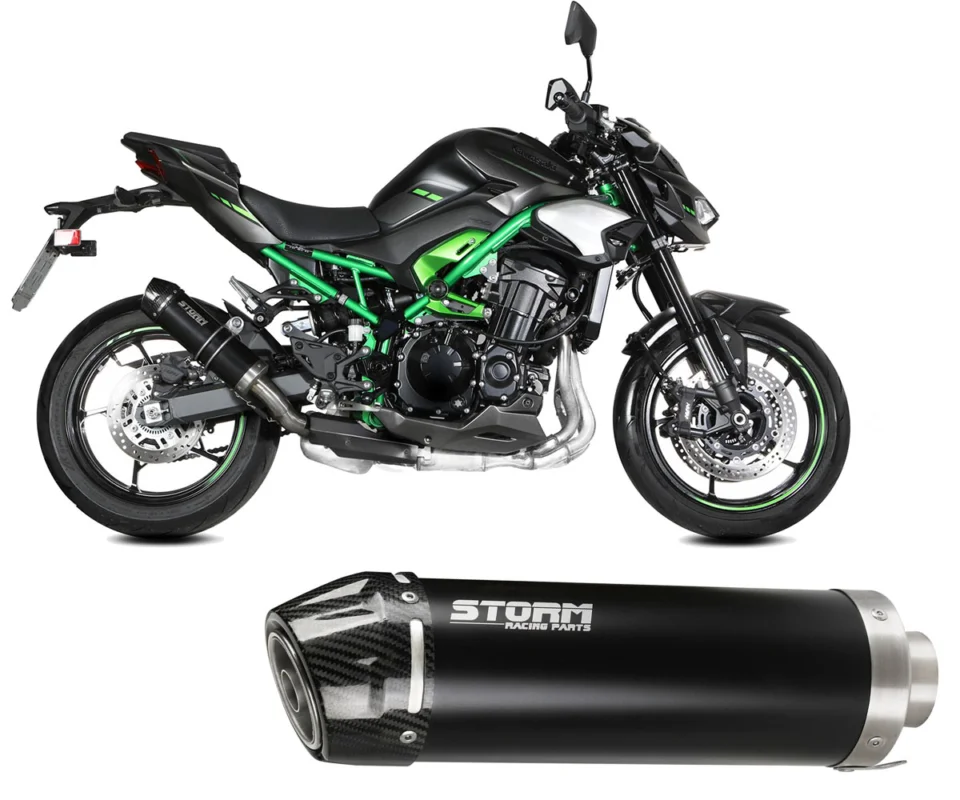 Occasione Imperdibile Terminale di Scarico Storm by Mivv Gp Nero acciaio inox con coppa in carbonio per KAWASAKI Z 900Modelli dal 2025 al 2026 74.K.062.LXSBC