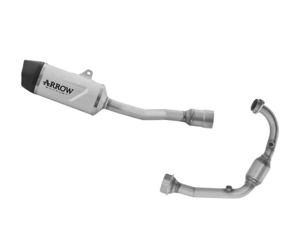 Offerta Del Giorno Terminale Arrow Indy Race EVO in Titanio con Fondello Carby + Raccordo Centrale per KTM 125 Enduro R / SMC-RModelli dal 2025 al 2026 72672PK + 71793MI