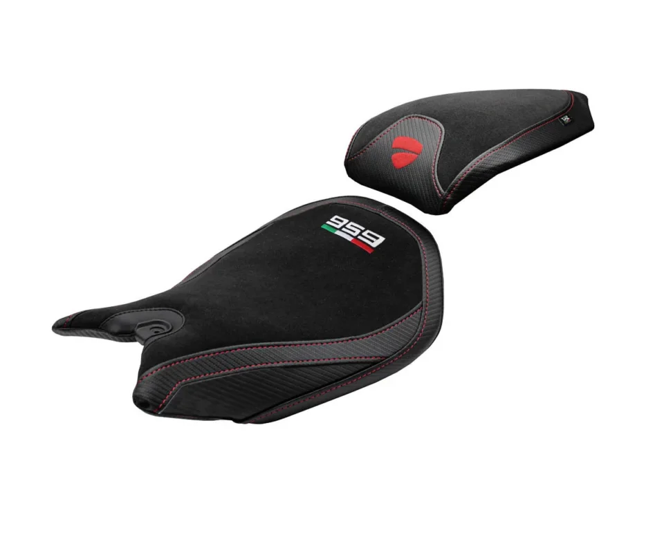 Rivestimento sella Noci Velvet Comfort System Nero BL + logo Tpz compatibile per DUCATI PANIGALE 959Modelli dal 2016 al 2018 DUP959NC-BL-1 Novità