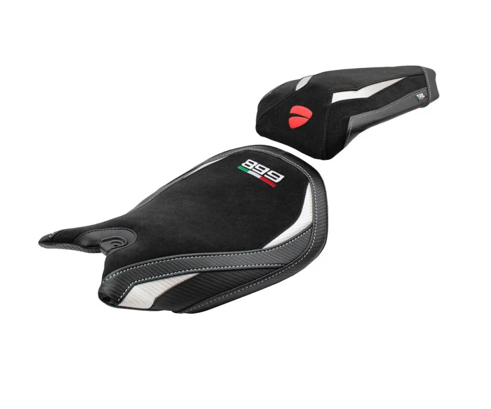 Rivestimento sella Ordona Velvet Bianco WH + logo Tpz compatibile per DUCATI PANIGALE 899Modelli dal 2013 al 2015 DUP899O-WH-1 Nuovo Arrivo
