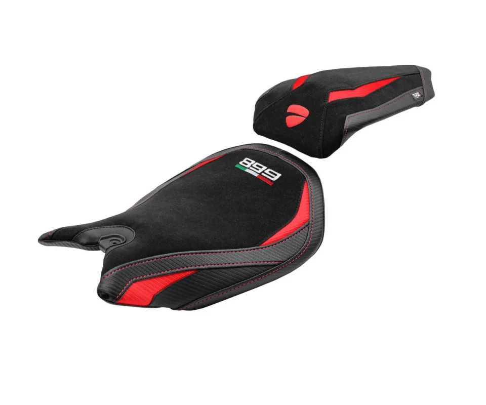 Rivestimento sella Ordona Velvet Rosso RD + logo Tpz compatibile per DUCATI PANIGALE 899Modelli dal 2013 al 2015 DUP899O-RD-1 Novità