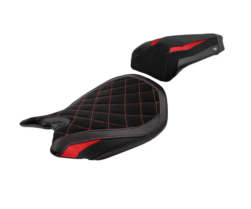 Rivestimento sella Pesaro Velvet Special Edition Rosso RD Tpz compatibile per DUCATI PANIGALE 1199Modelli dal 2011 al 2015 DUP119PVS-RD-2 Promozione