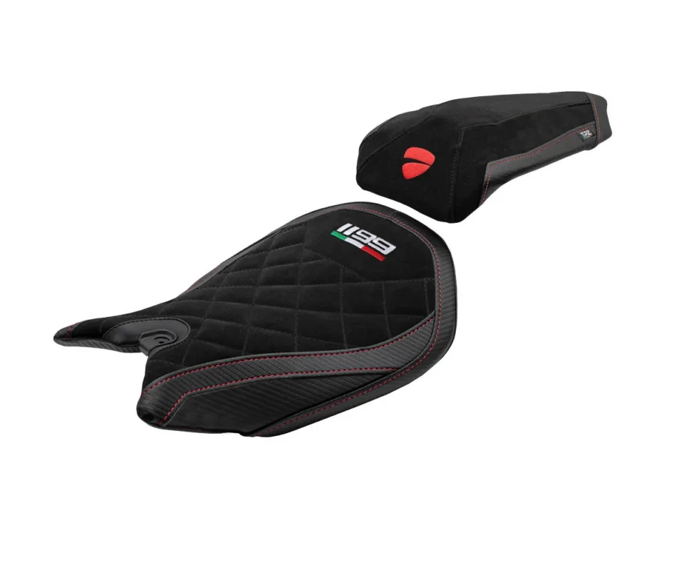 Rivestimento sella Pesaro Velvet Special Edition Nero BL + logo Tpz compatibile per DUCATI PANIGALE 1199Modelli dal 2011 al 2015 DUP119PVS-BL-1 Acquista Ora