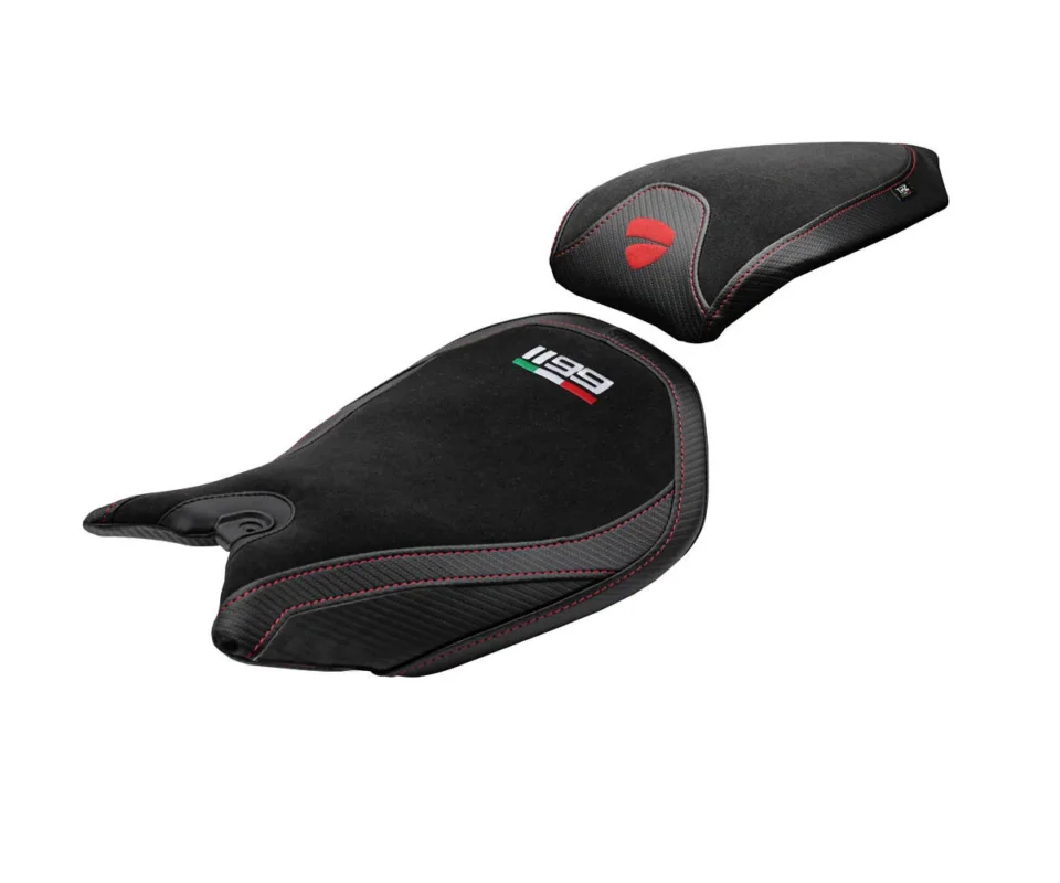 Offerta Del Giorno Rivestimento sella Pesaro Velvet Comfort System Nero BL + logo Tpz compatibile per DUCATI PANIGALE 1199Modelli dal 2011 al 2015 DUP119PC-BL-1
