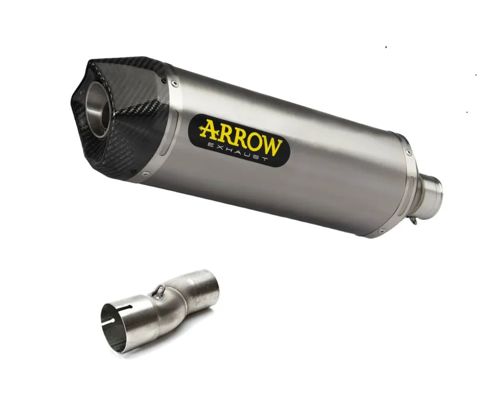 Prezzo Basso Terminale di Scarico Arrow Race-Tech alluminio con coppa carby + Raccordo per KTM 690 SMCModelli dal 2009 al 2016 72618AK + 72119PD
