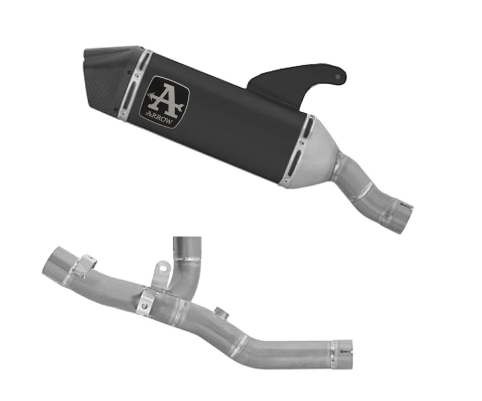 Terminale di scarico Arrow Veloce in titanio Dark + Raccordo centrale acciaio per Ducati Multistrada V2 / SModelli: 2025 72532VLN + 71809MI Spedizione Espresso