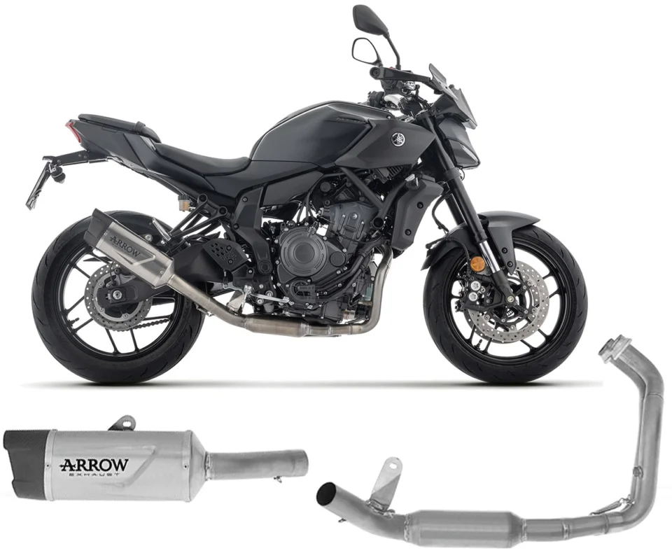 Reso Gratuito Scarico Completo Arrow Indy Race EVO titanio carby+ Collettori per Yamaha MT-07Modelli dal 2025 al 2026 71994PKT + 71094CC