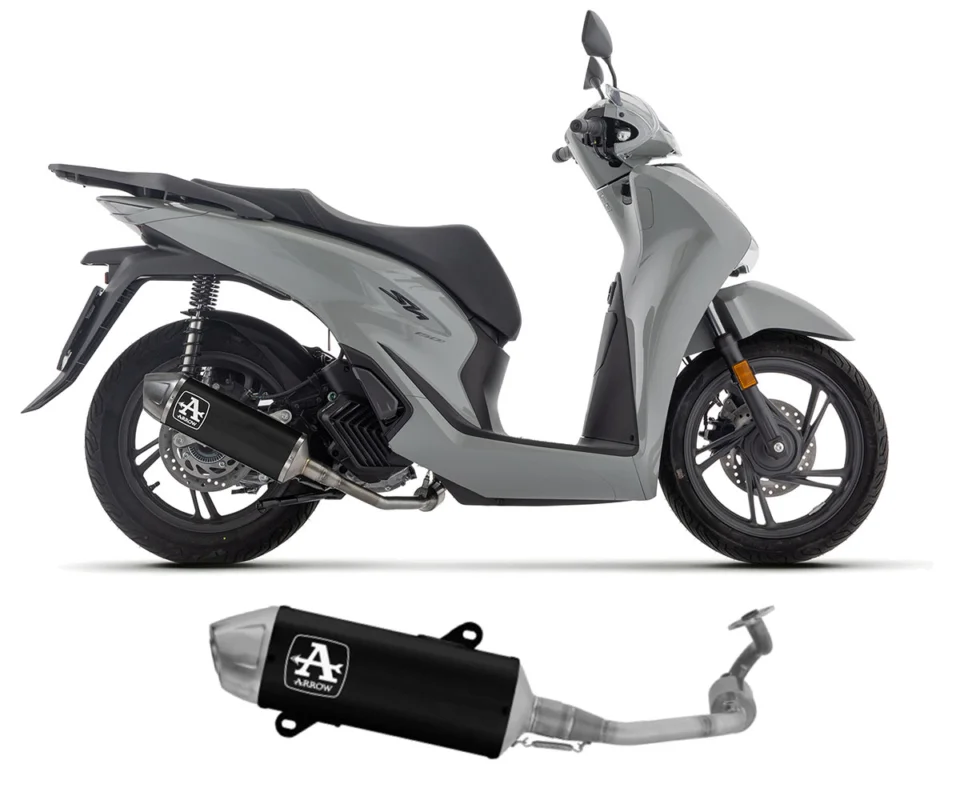 Soddisfatti O Rimborsati Scarico completo omologato Arrow con terminale Urban in alluminio Dark/Inox per Honda SH 150Modelli dal 2024 al 2026 53552AN