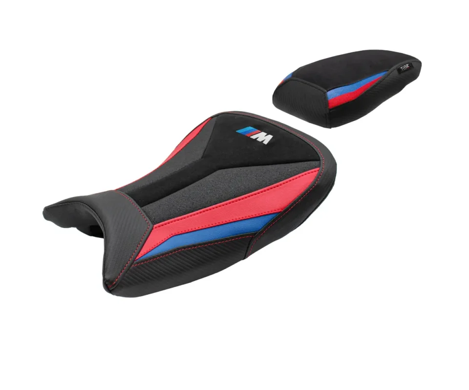 Rivestimento sella mod Special Edition Velvet Rosso - Nero RDB + logo Tpz compatibile per BMW S 1000 RRModelli dal 2019 al 2025 BWS1RRSE-RDB-1 Pagamento Sicuro