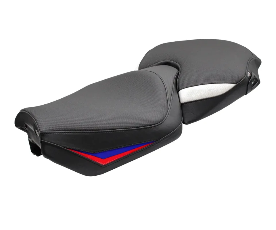 Rivestimento sella mod Bethel Bianco - Rosso - Blu WRB Tpz compatibile per BMW R 1300 RTModelli dal 2025 al 2026 BWR13RTB-WRB-2 Pagamento Sicuro