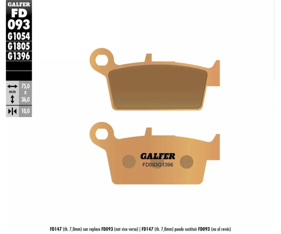 Galfer Pastiglie Freno Posteriore FANTIC XEF COMPETITION 125 4TModelli dal 2021 al 2022 FD093 FD093G1396 Promozione Esclusiva