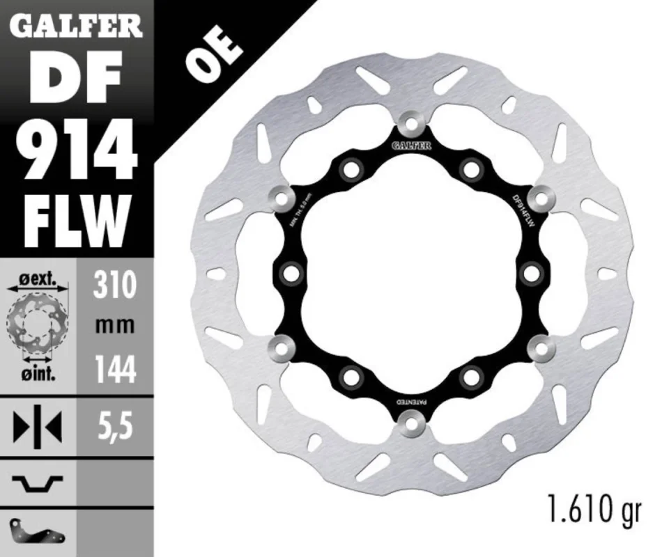 Galfer Disco Freno Anteriore WAVE FLOATING (C. STEEL) 310x5,5mm TRIUMPH AMERICAModelli: 2005 DF914FLW Prezzo Scontato
