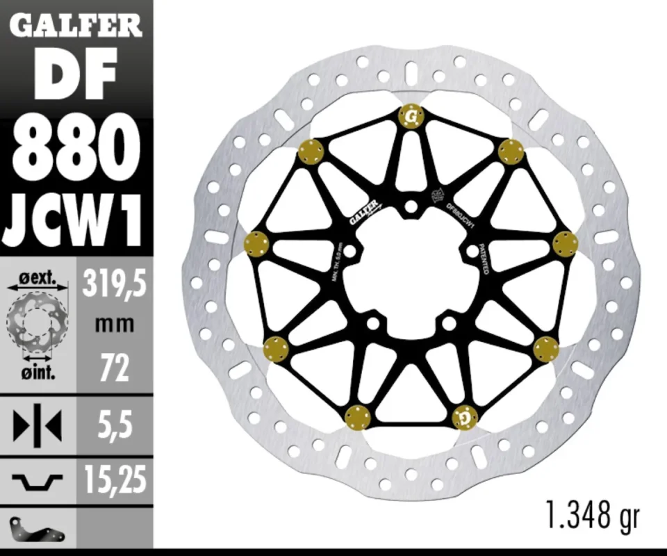 Offerta Speciale Galfer Disco Freno Anteriore WAVE FLOATECH RACING 319.5X5.5MM DUCATI 848 STREETFIGHTER EVO SPModelli: 2012 DF880JCW1G03