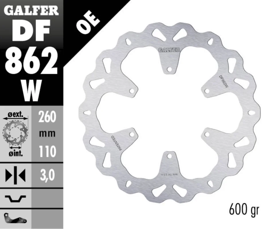 Galfer Disco Freno Anteriore WAVE FIXED 260x3mm BENELLI BX 449Modelli: 2007 DF862W Promozione Esclusiva