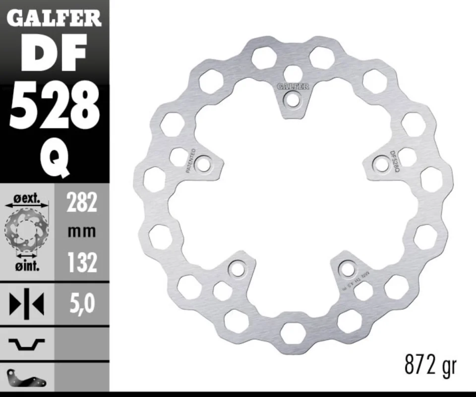 Galfer Disco Freno Posteriore FIXED 282X5MM YAMAHA XP 530 T-MAXModelli dal 2012 al 2013 DF528Q Ultima Occasione
