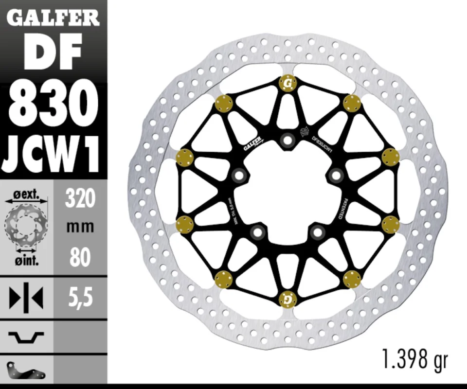 A Buon Prezzo Galfer Disco Freno Anteriore WAVE FLOATECH RACING 320X5.5MM MV AGUSTA SUPERVELOCE 800 SModelli dal 2024 al 2026 DF830JCW1G03