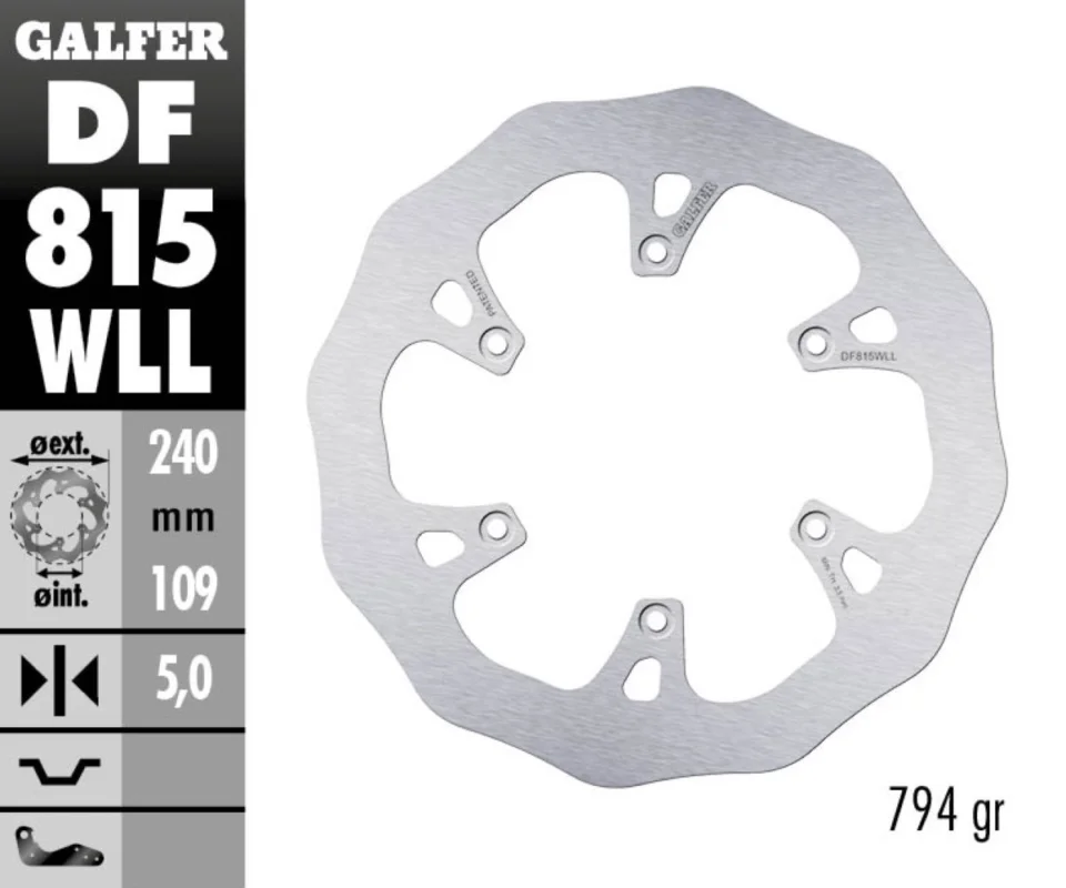 Ultime Pezzi Galfer Disco Freno Posteriore WAVE FIXED SOLID 240X5MM BETA 480 RR 4TModelli: 2015 DF815WLL