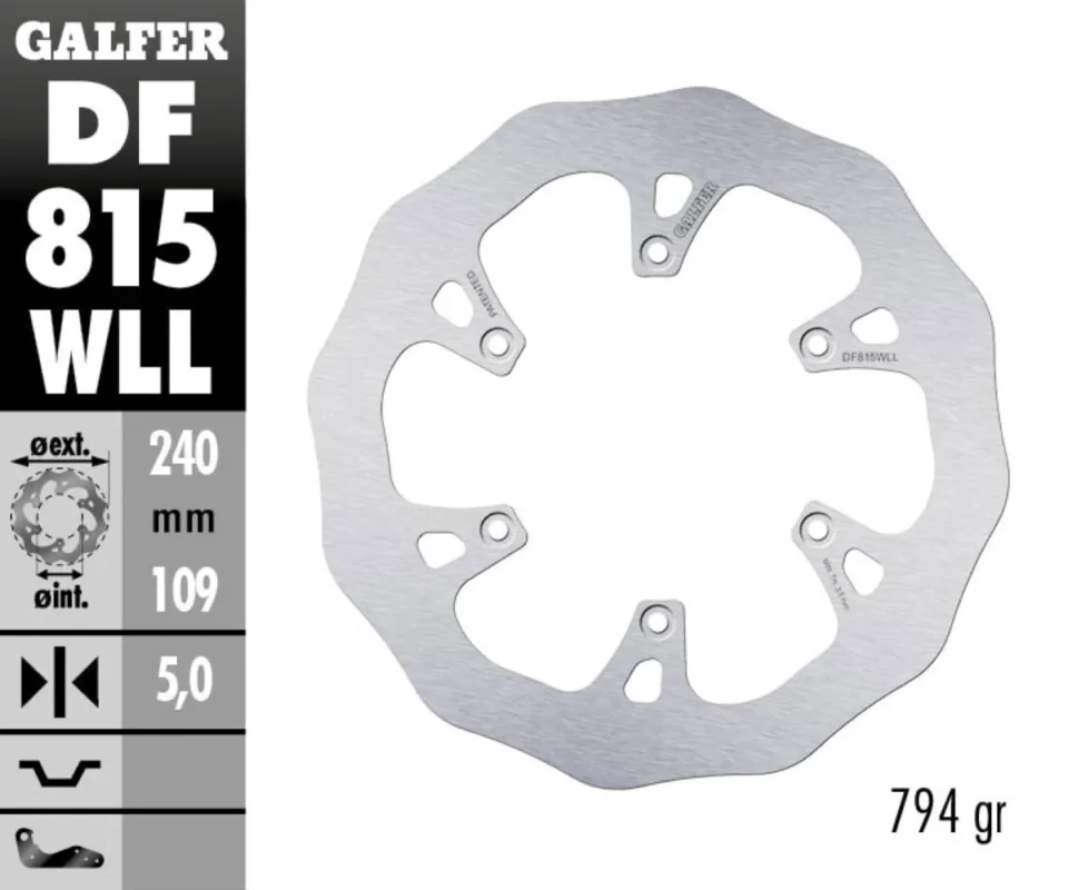 Occasione Galfer Disco Freno Posteriore WAVE FIXED SOLID 240X5MM BETA 250 RR 2T ENDUROModelli: 2012 DF815WLL