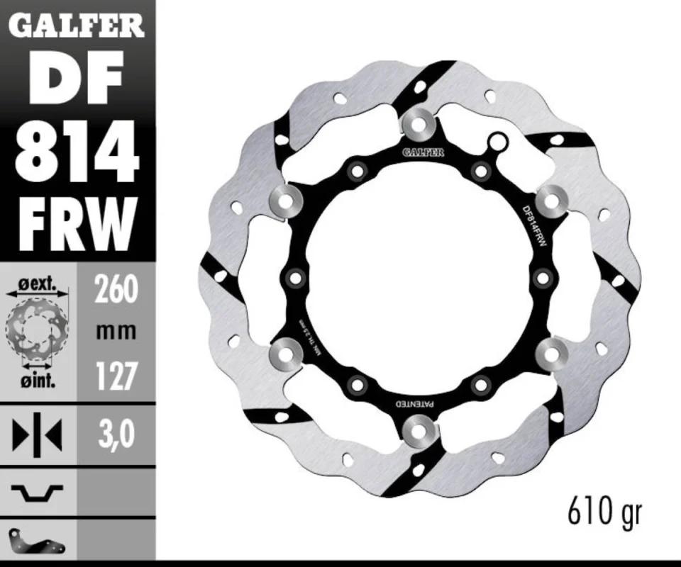 Sconto Galfer Disco Freno Anteriore WAVE FLOATING GROOVED (C. STEEL) 260x3mm BETA XTRAINERModelli: 2015 DF814FRW