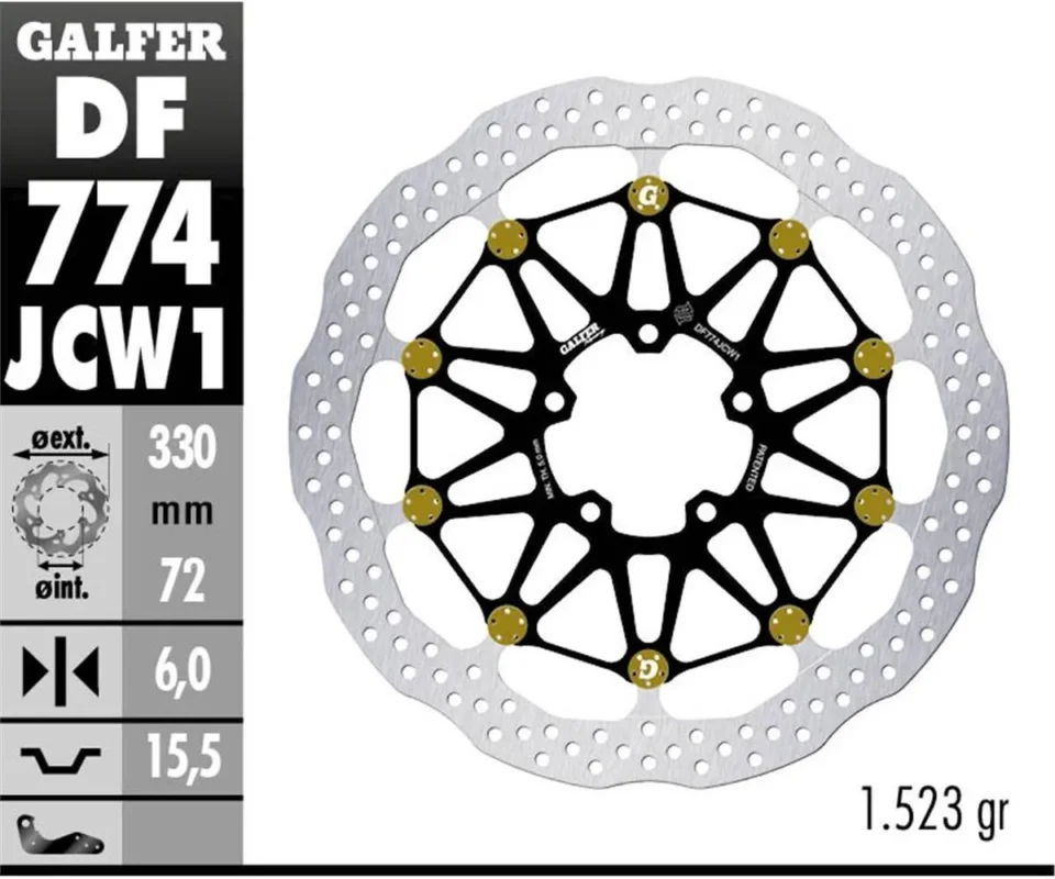 Galfer Disco Freno Anteriore WAVE FLOATECH RACING 330X6MM DUCATI 1098 SModelli dal 2007 al 2008 DF774JCW1G03 Offerta Lampo