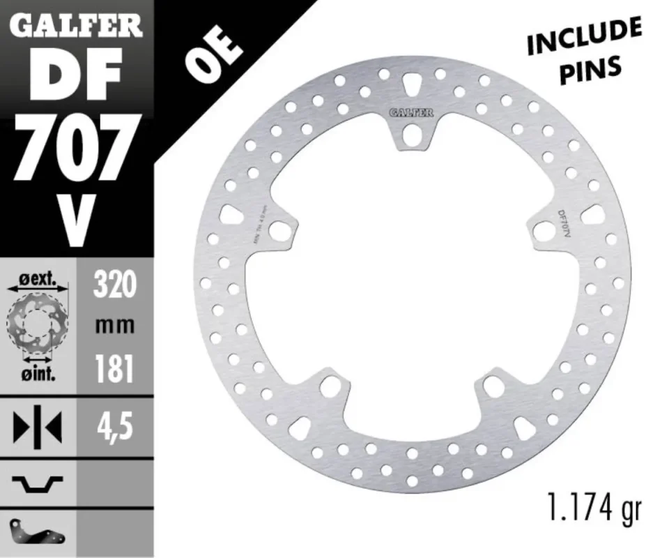 Galfer Disco Freno Anteriore ROUND FIXED 320x4.5mm BMW K 1200 GTModelli dal 2002 al 2005 DF707V Ultimissimo Modello
