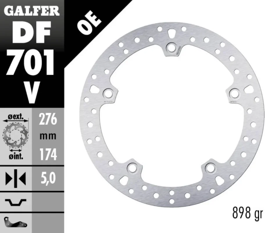 Compra Oggi Stesso Galfer Disco Freno Posteriore ROUND FIXED 276x5mm BMW K 1200 RTModelli: 2006 DF701V