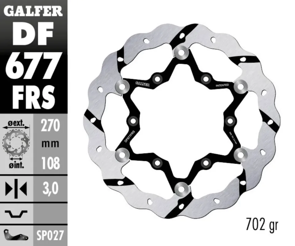 Galfer Disco Freno Anteriore WAVE FLOATING OVERSIZE GROOVED (C. STEEL) 270 GAS GAS EC 300 RACINGModelli: 2009 DF677FRS A Buon Prezzo