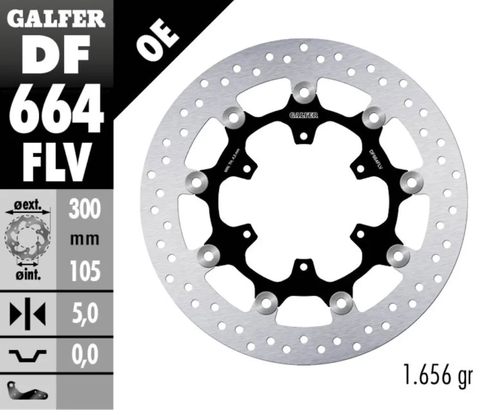 Promozione Galfer Disco Freno Anteriore ROUND FLOATING (C. STEEL) 300x5mm BMW F 900 GS ADVENTUREModelli dal 2024 al 2026 DF664FLV