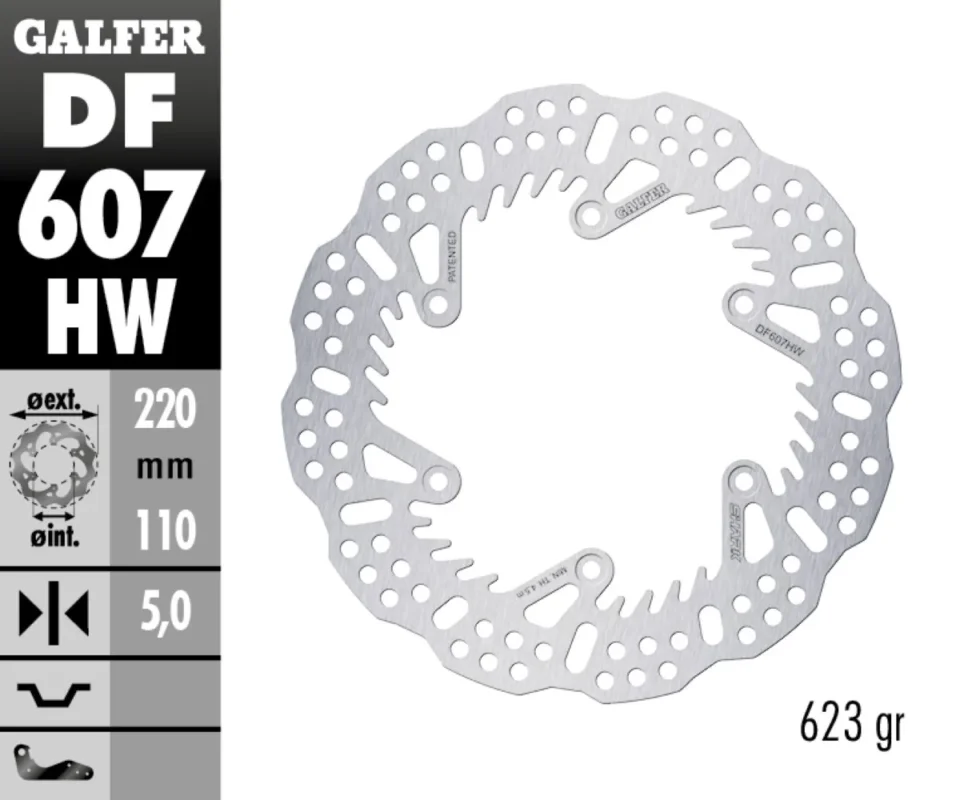 Novità Galfer Disco Freno Posteriore SHARK FIXED 220X5MMKTM 450 RALLY REPLICAModelli: 2023 DF607HW
