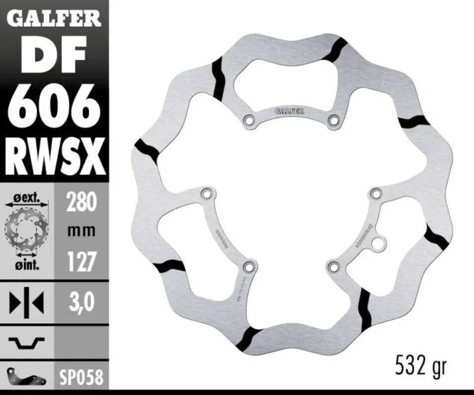 Bestseller Galfer Disco Freno Anteriore WAVE FIXED GROOVED OVERSIZE 280x3mm KTM 500 EXC Modelli: 2014 DF606RWSX