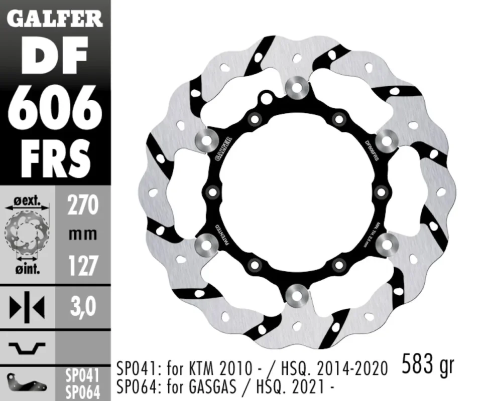 Galfer Disco Freno Anteriore WAVE FLOATING OVERSIZE GROOVED (C. STEEL) 270 KTM 300 EXC - EModelli: 2008 DF606FRS Offerta Speciale