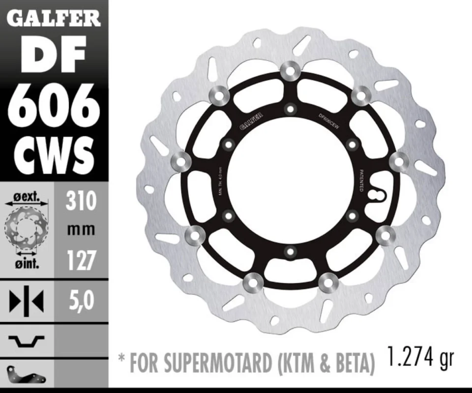 Compra Online Galfer Disco Freno Anteriore WAVE FLOATING BRAKE 310X5MM KTM 530 XC / WModelli: 2008 DF606CWS