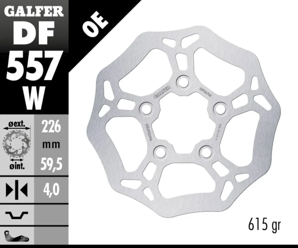 Ultima Occasione Galfer Disco Freno Anteriore WAVE FIXED 226x4mm PEUGEOT TWEET 50Modelli: 2010 DF557W
