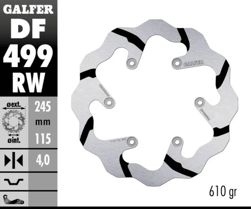 Prezzo Conveniente Galfer Disco Freno Posteriore WAVE FIXED GROOVED 245x4mm YAMAHA WR 450 FModelli dal 2003 al 2011 DF499RW