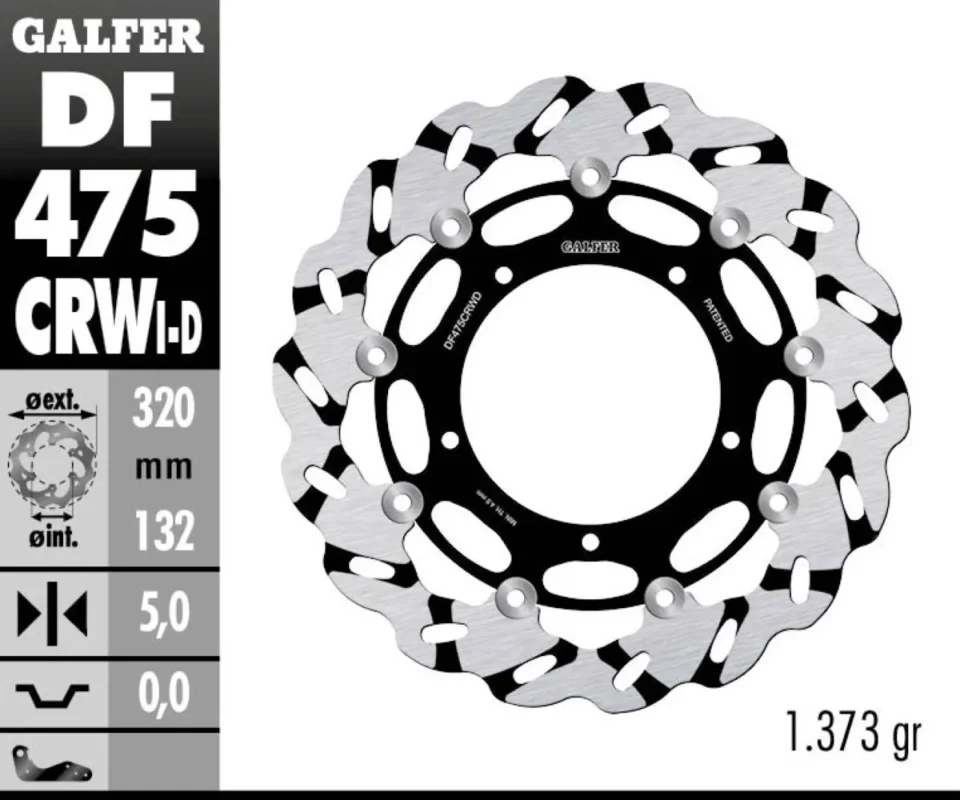 Galfer Disco Freno Anteriore WAVE FLOATING GROOVED LEFT (C. ALU.) 320x5mm YAMAHA FZ 1 / FAZERModelli: 2006 DF475CRWI Vendita Finale
