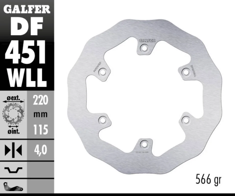 Prezzo Ridotto Galfer Disco Freno Anteriore WAVE FIXED SOLID 220x4mm YAMAHA SEROW 250Modelli: 2004 DF451WLL