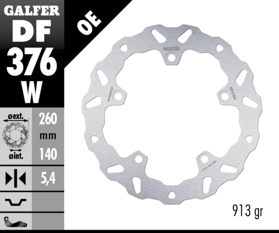 Galfer Disco Freno Posteriore WAVE FIXED 260x5.4mm SUZUKI GSX 1300 R HAYABUSAModelli dal 2021 al 2026 DF376W Must-Have